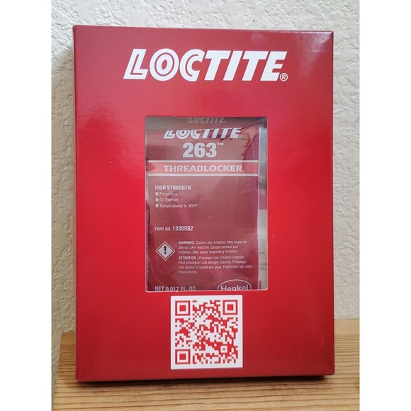 Loctite 263 Red Hi-Strength Permanent Threadlocker Sample Trial .5 ml w/ Bolt - Picture 4 of 6